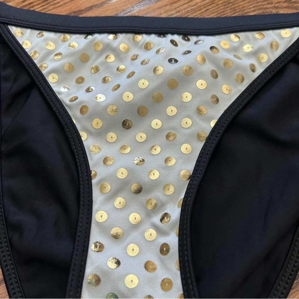 Guess NWT halter bikini white black gold - Picture 4 of 10